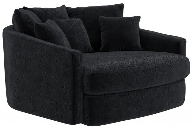 Jackson Matty Round Accent Cuddle Chaise in Ebony