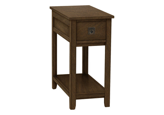 Accent End Table, 2 Tier, Narrow, Lamp, Storage Drawer, Charming Design