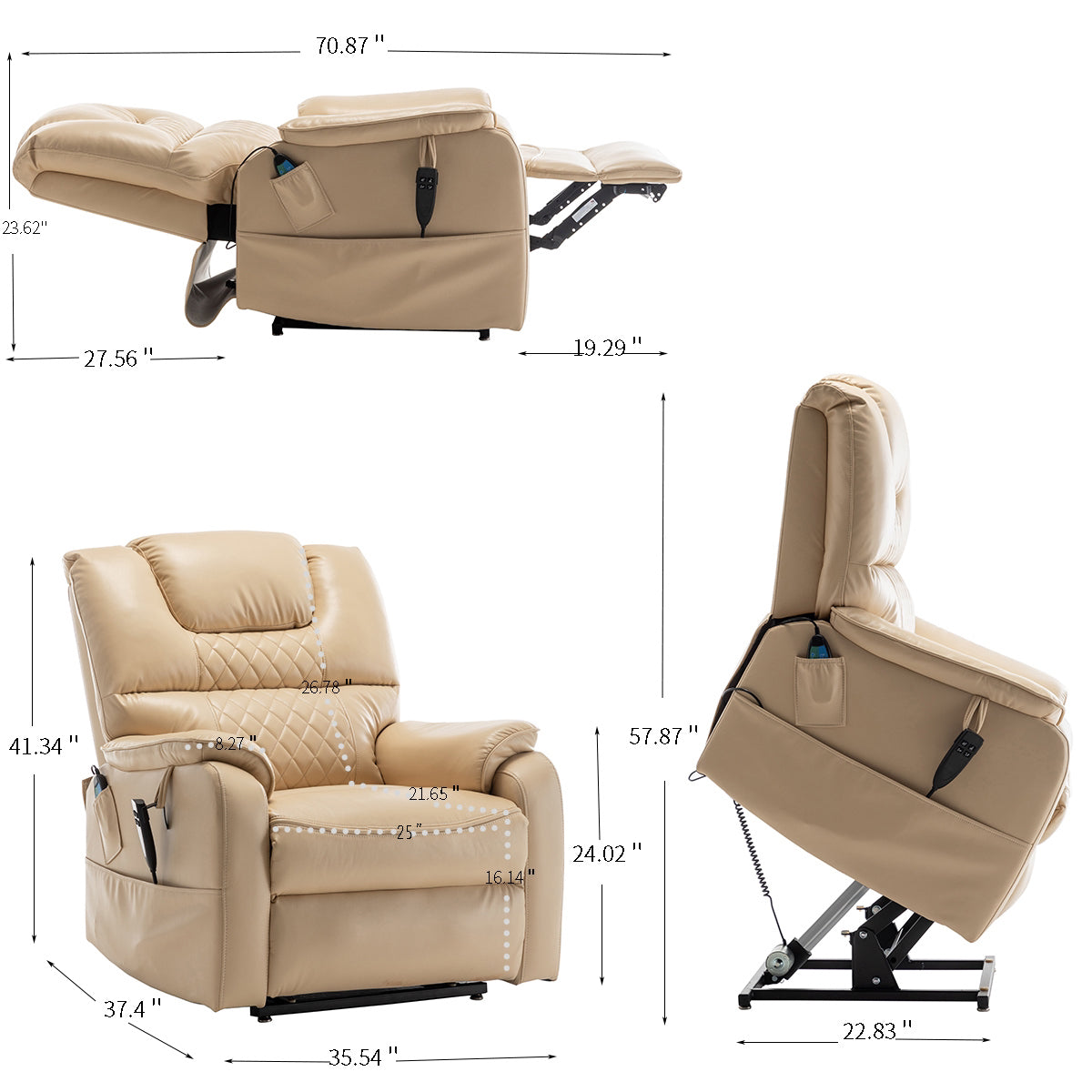 Lounge chair lift chair relax sofa chair sitting room furniture sitting room power supply elderly electric lounge chair (180 degree lying flat)