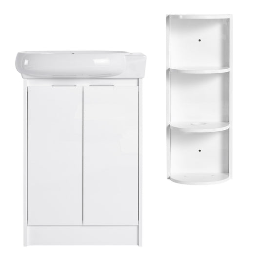 Freestanding Bathroom Vanity With Sink And Storage Rack, Soft Close Doors Base With Basin