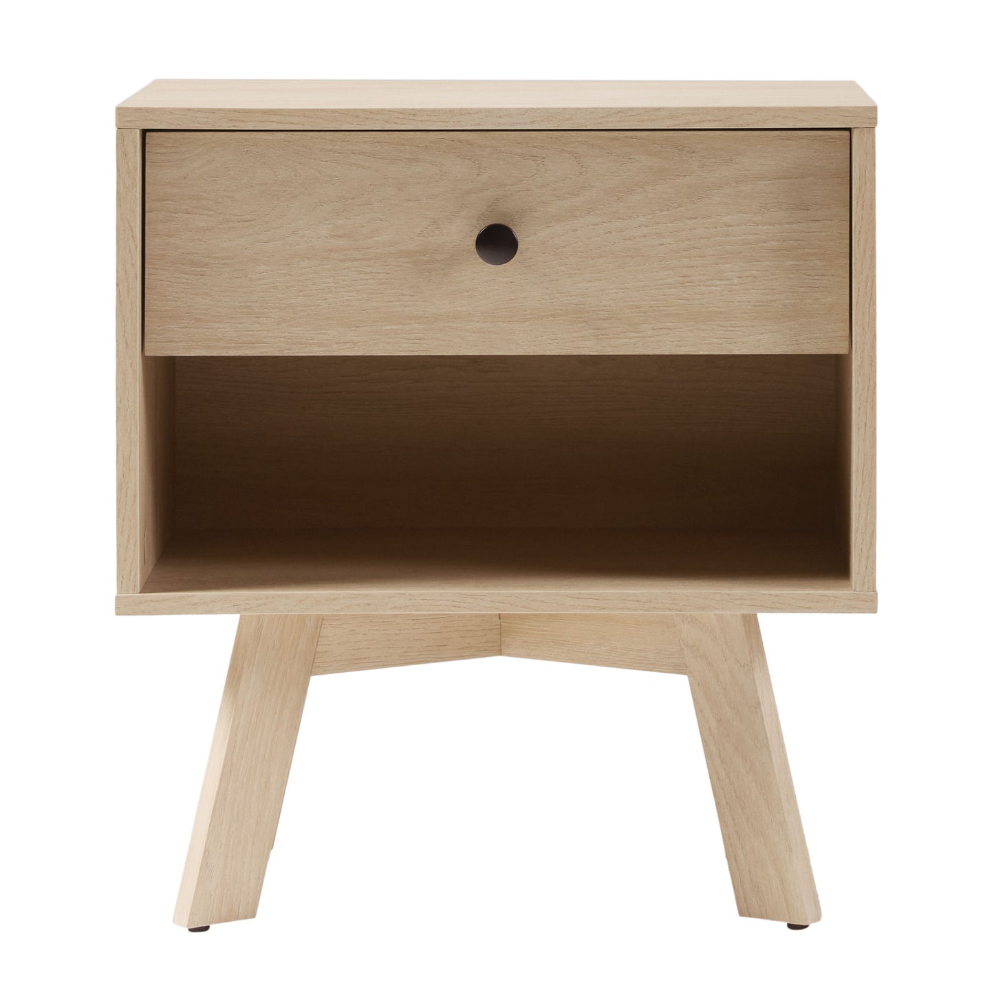 Mid-Century Modern Minimalist 1 Drawer Nightstand