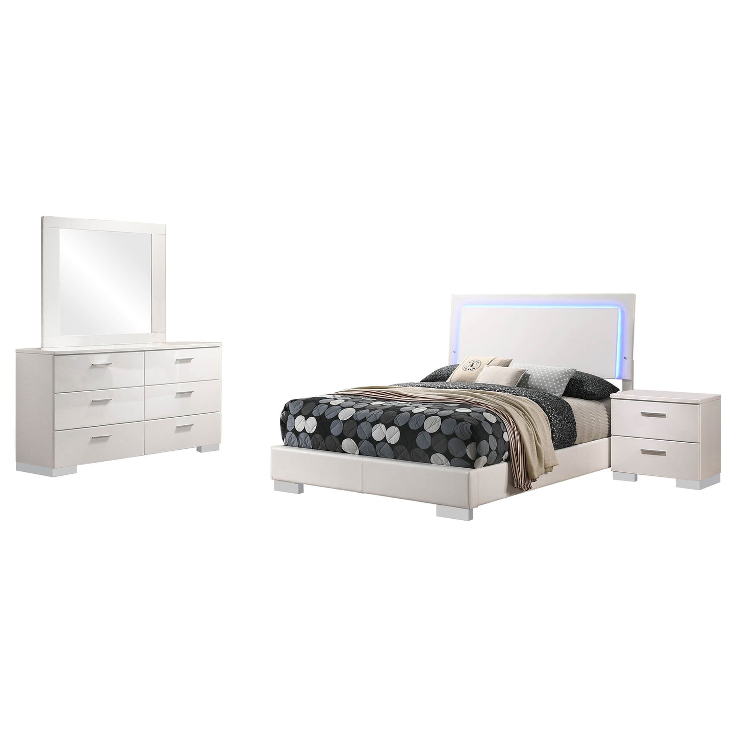 Dulcey - Bedroom Set With LED Lighting