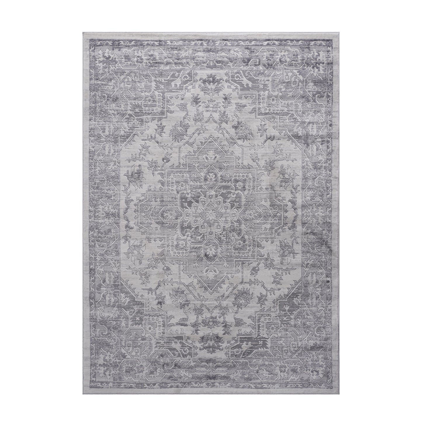 Marfi - 6' x 9' Oriental Non-Shedding Stylish And Stain Resistant Area Rug - Silver