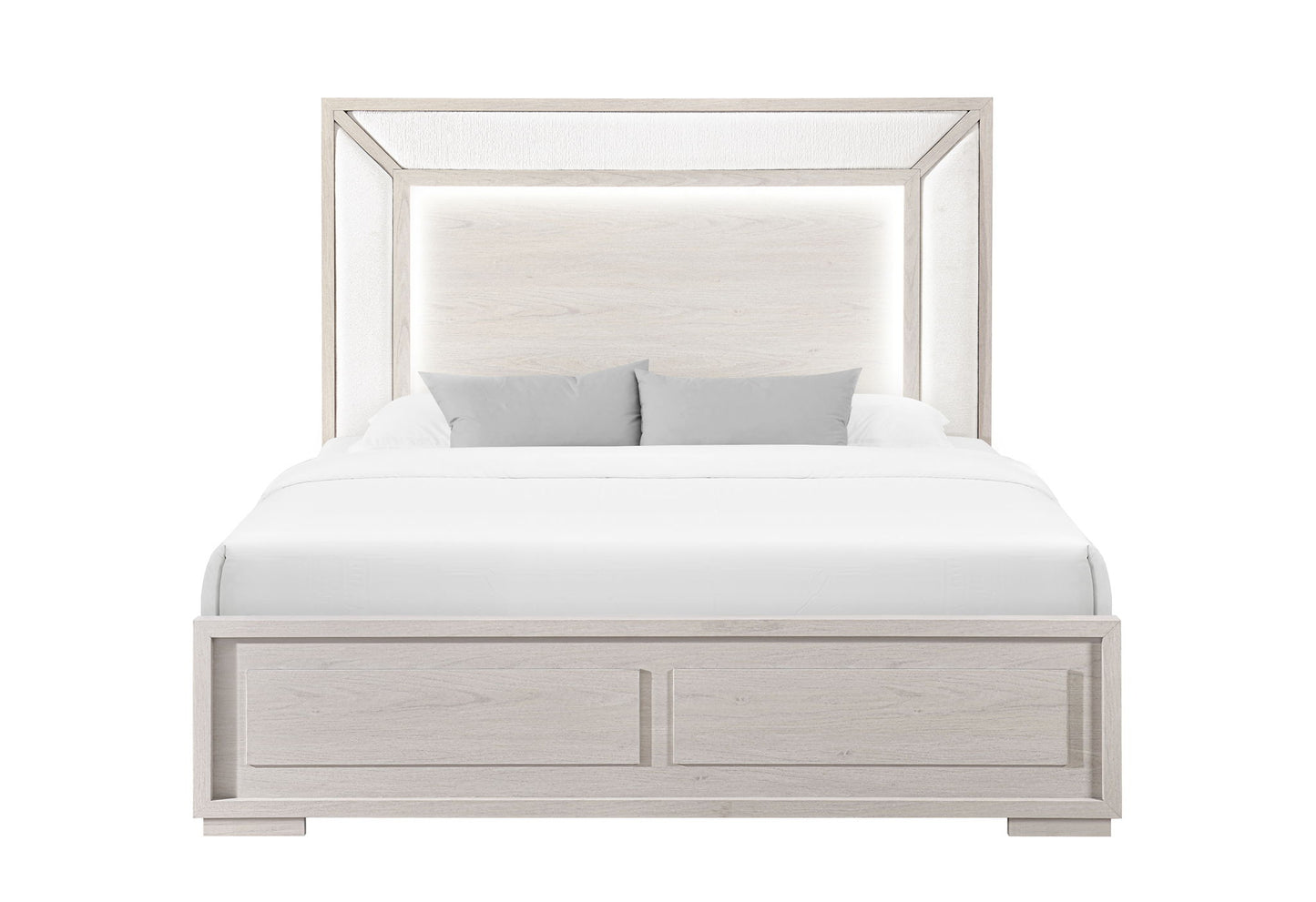 Clara - Full Bed Headboard With LED - Beige
