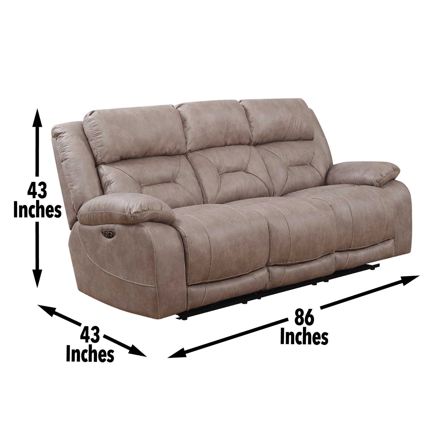 Aria - Dual Power Recliner Sofa - Sand