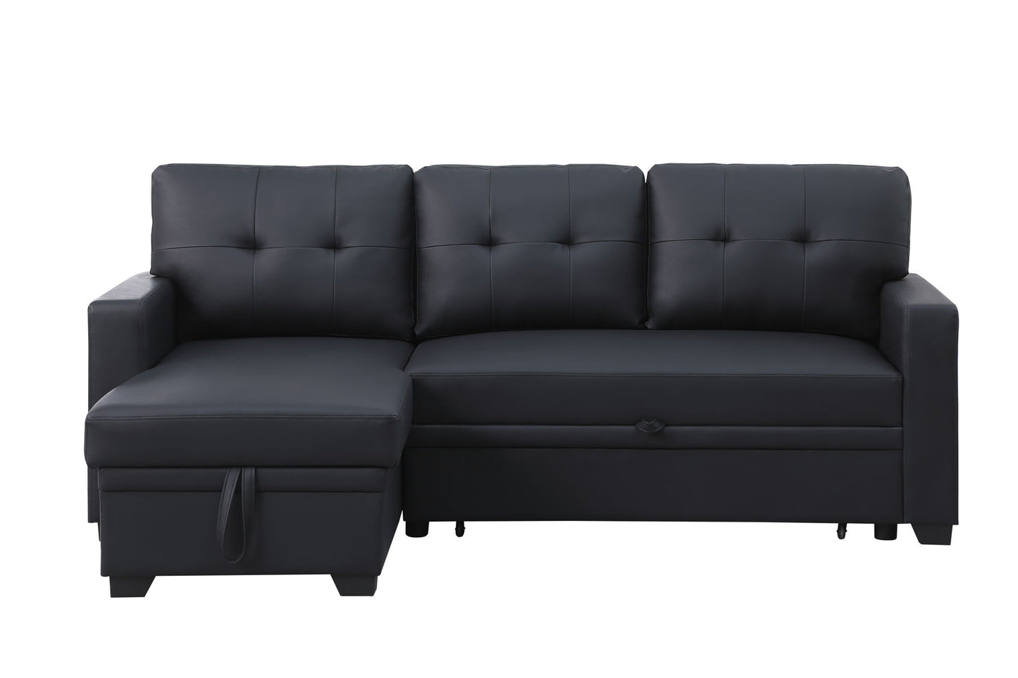 Upholstered Pull Out Sectional Sofa With Chaise