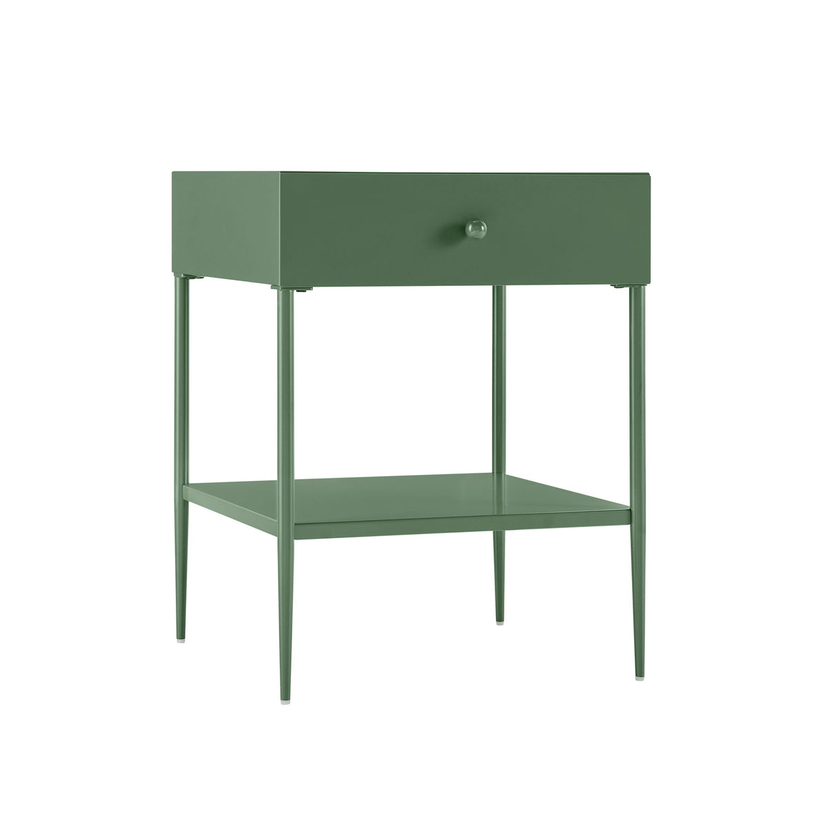 Colette - 1 Drawer Nightstand With Bottom Shelf - Green
