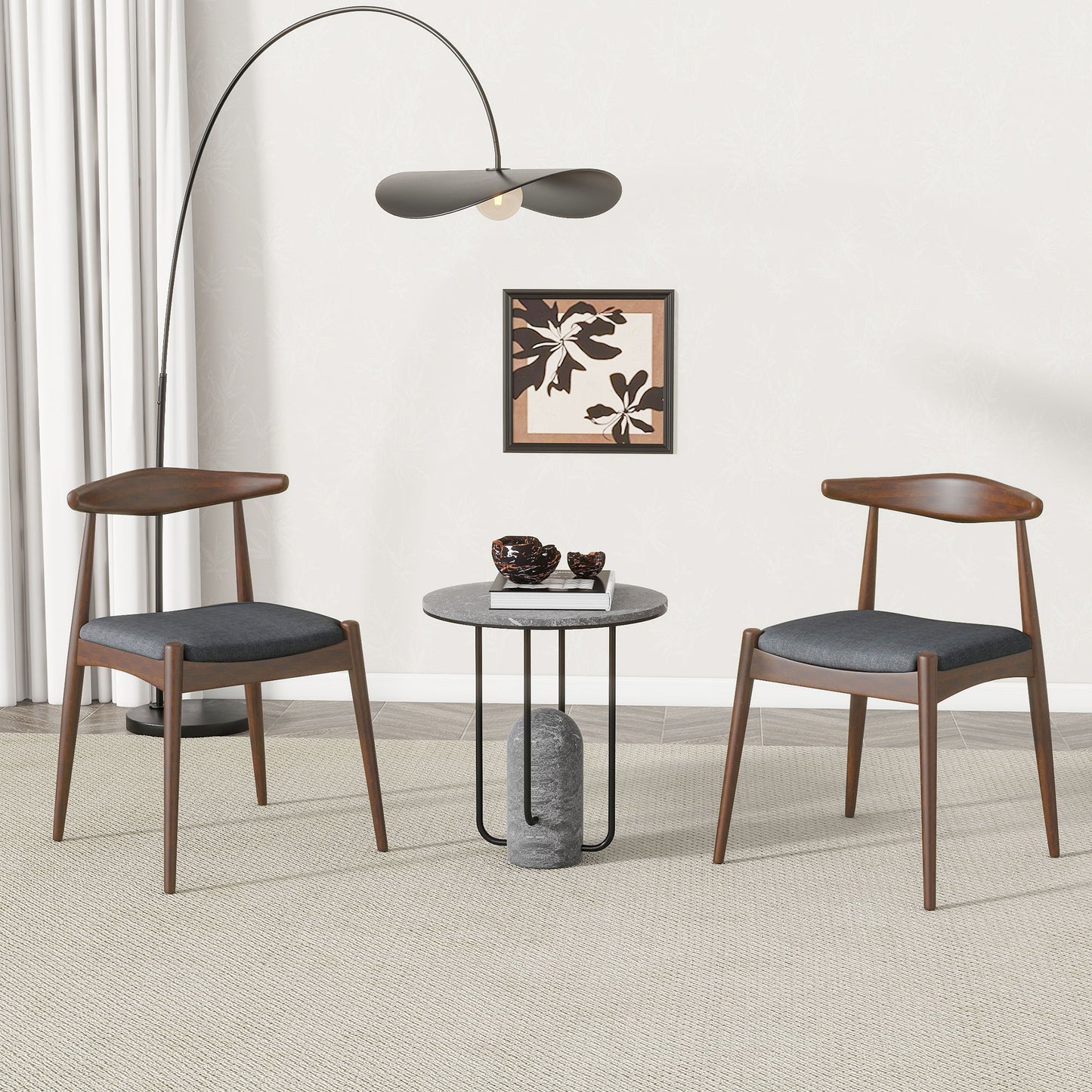 Dining Chairs With Ergonomic Backrest & Comfort Cushions (Set of 2)