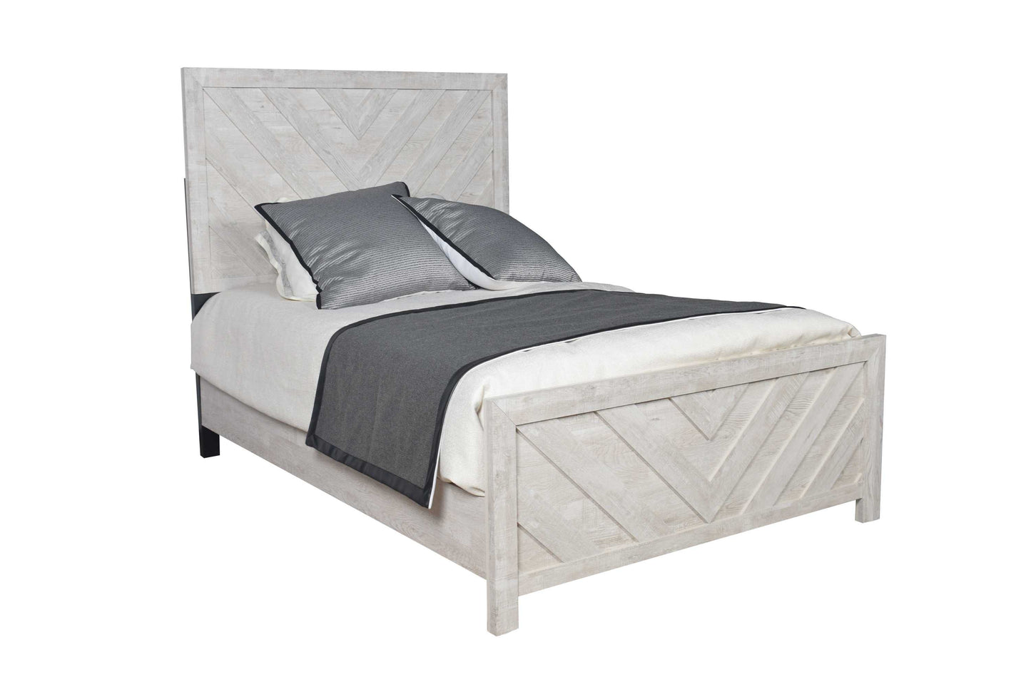 Full 5PC Modern Style Storage Bedroom Set Made with Wood in Gray