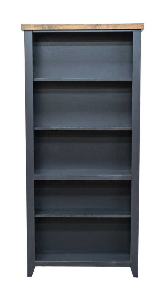 Essex - High 5 Shelf Bookcase - Black, Whiskey