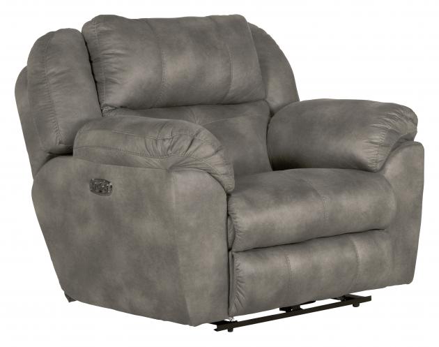 Catnapper Ferrington Power Headrest w/Lumbar Pwr Lay Flat Recliner in Steel