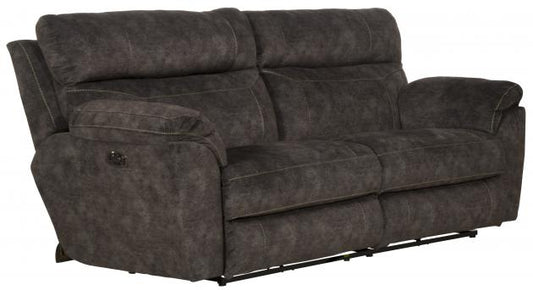 Catnapper Sedona Power Headrest w/Lumbar Power Lay Flat Reclining Sofa in Smoke