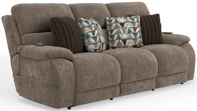 Catnapper Joya Power Headrest Power Reclining Sofa w/CR3 Heat/Massage/Lumbar/Zero Gravity in Mushroom
