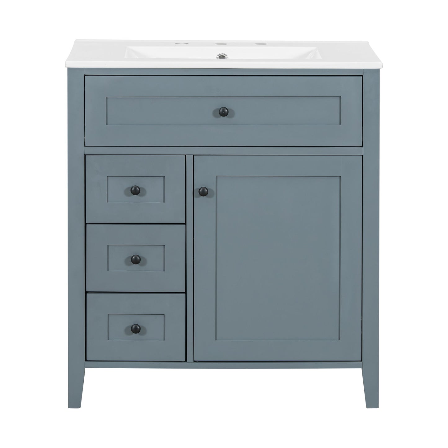 Modern Bathroom Vanity With Sink, 3 Drawers And Adjustable Shelf