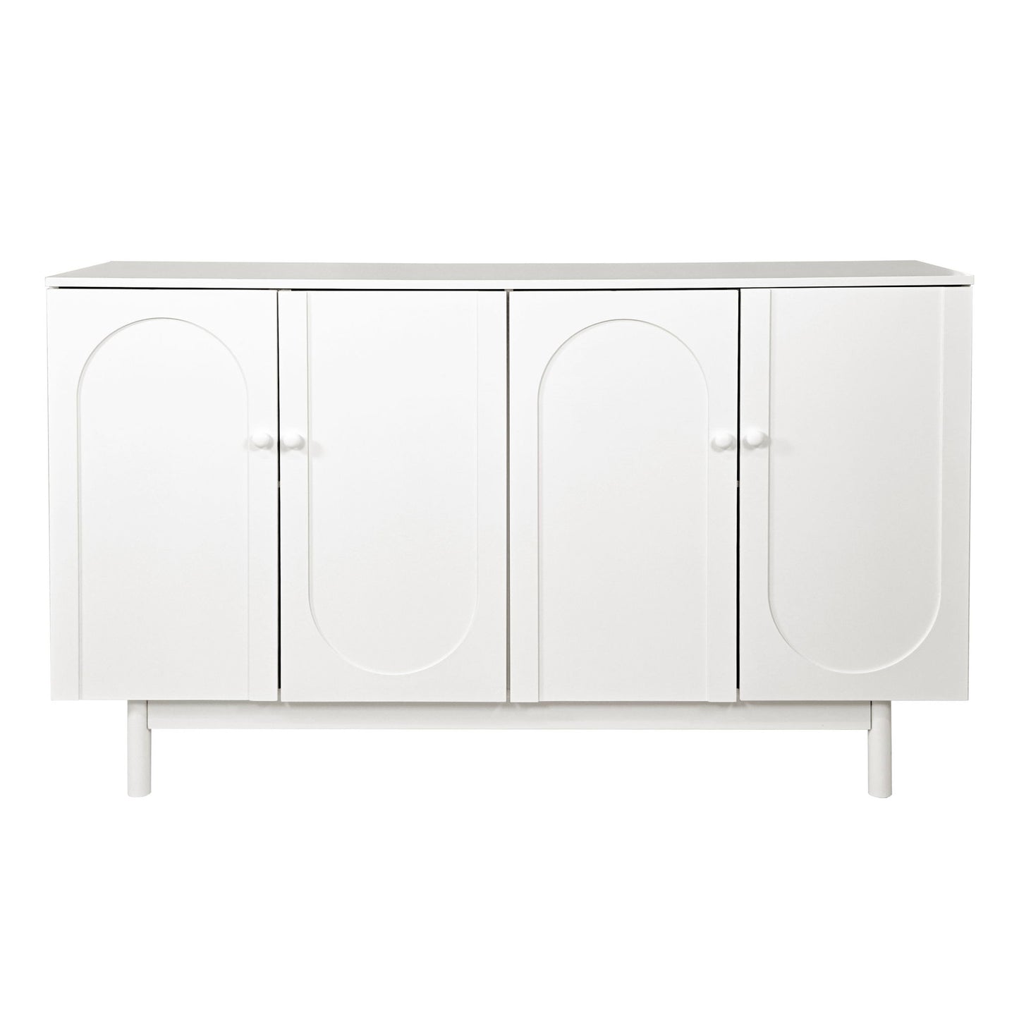 4 Door Storage Cabinet For Living Room - White