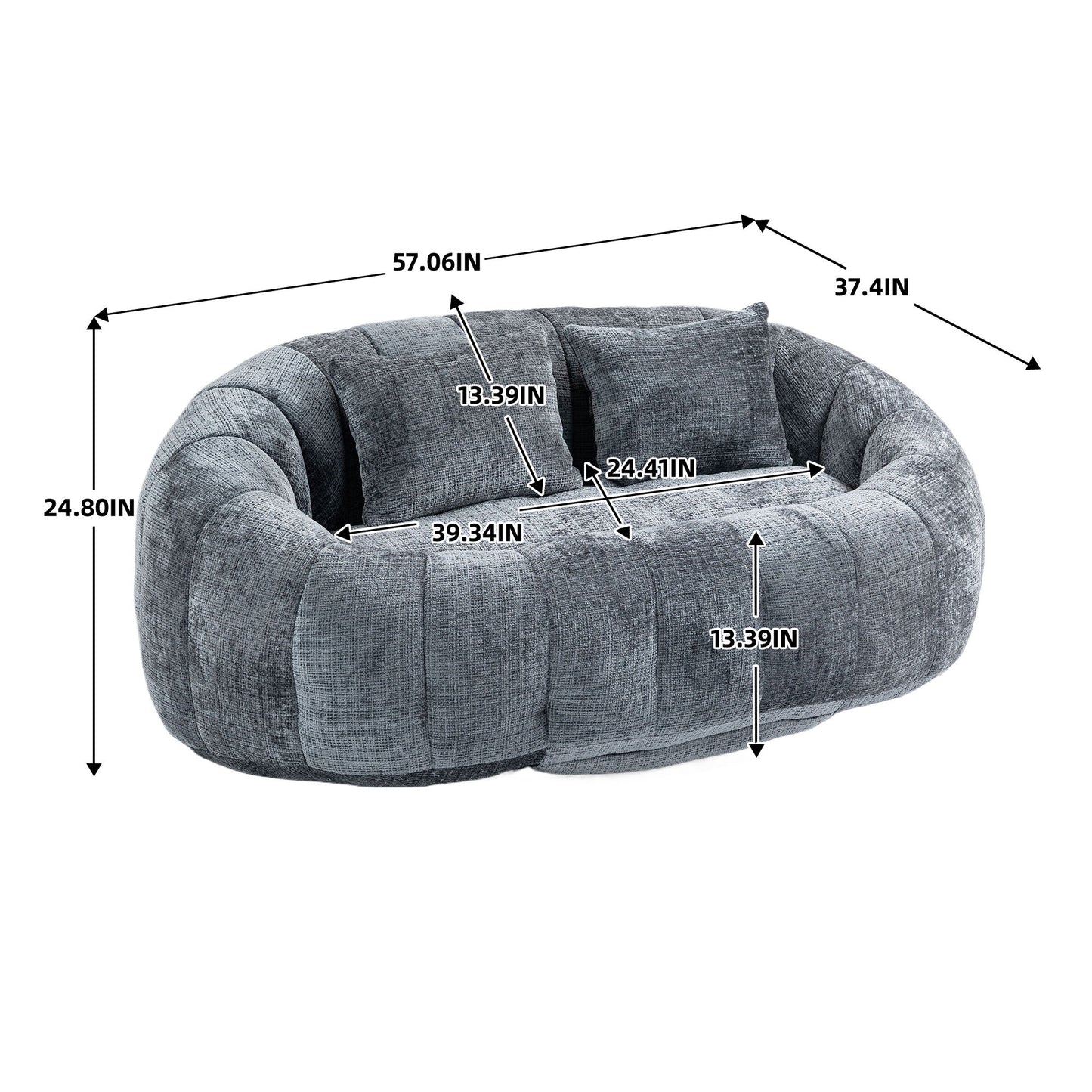 Bean Bag Lazy Sofa, Durable Comfort Lounger High Back Bean Bag Chair Couch