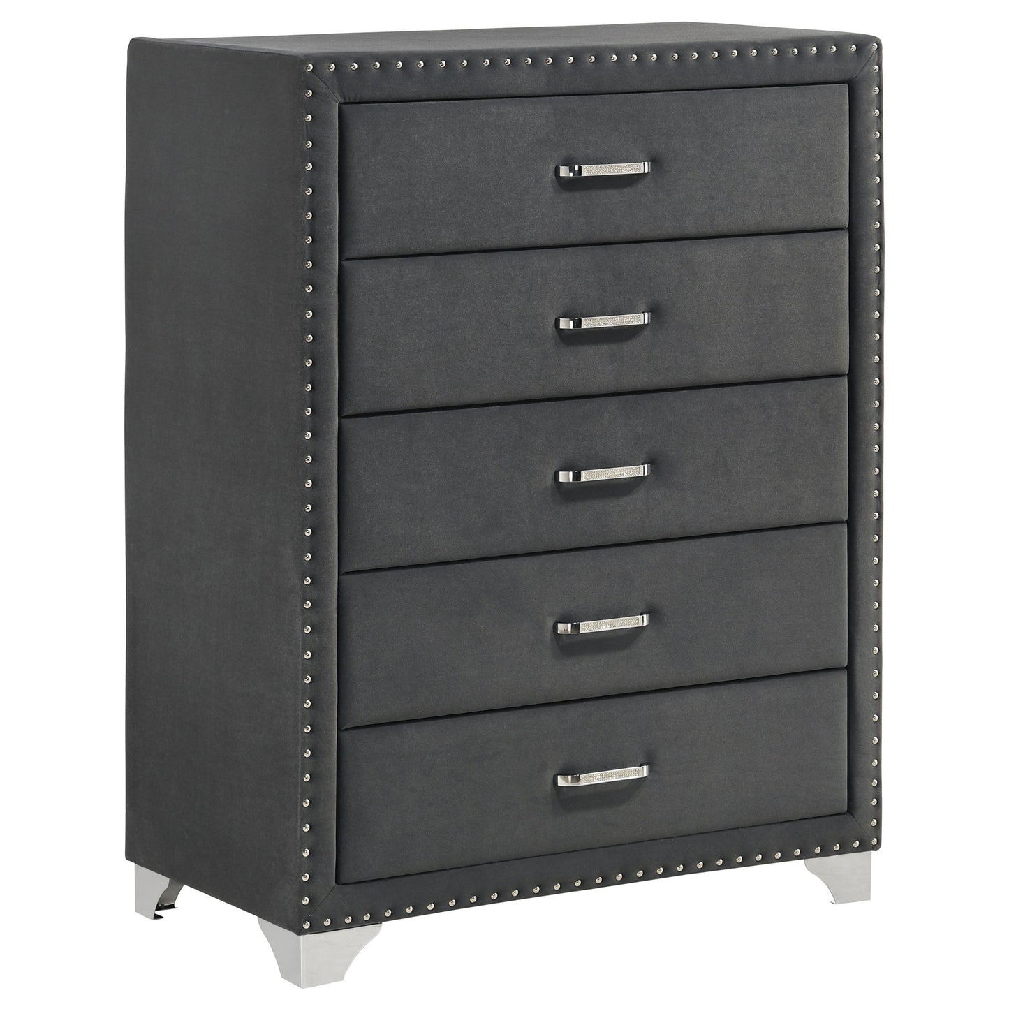 5 Drawer Bedroom Chest With Crystal Pulls