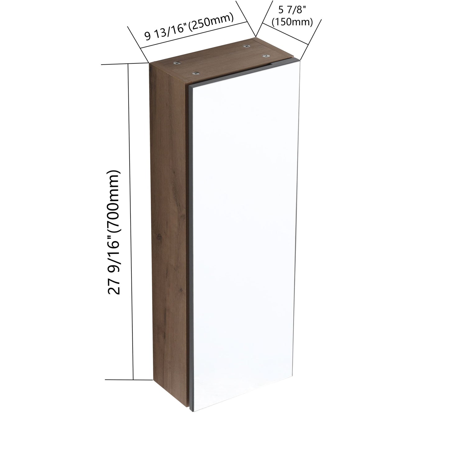 Wall Mounted Bathroom Cabinet With Adjustable Shelves, Storage For Vanity - Imitative Oak