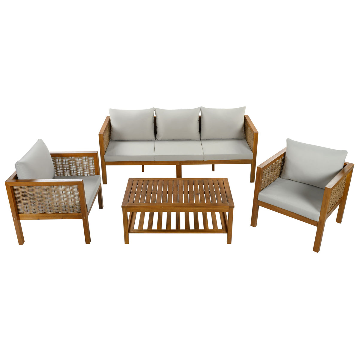 Patio Set Outdoor With Coffee Table And Cushions