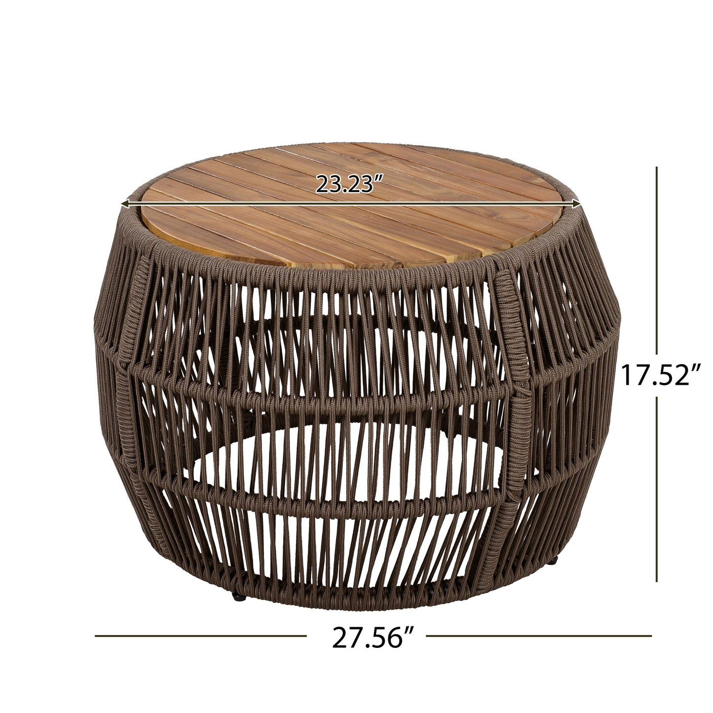 Round Side Table With Rope Frame