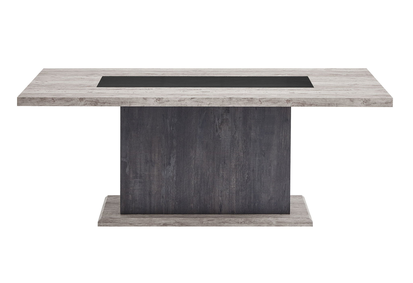 D8030 - Dining Table With 2 Storage Drawers And 1 Storage Door - Black / Brown