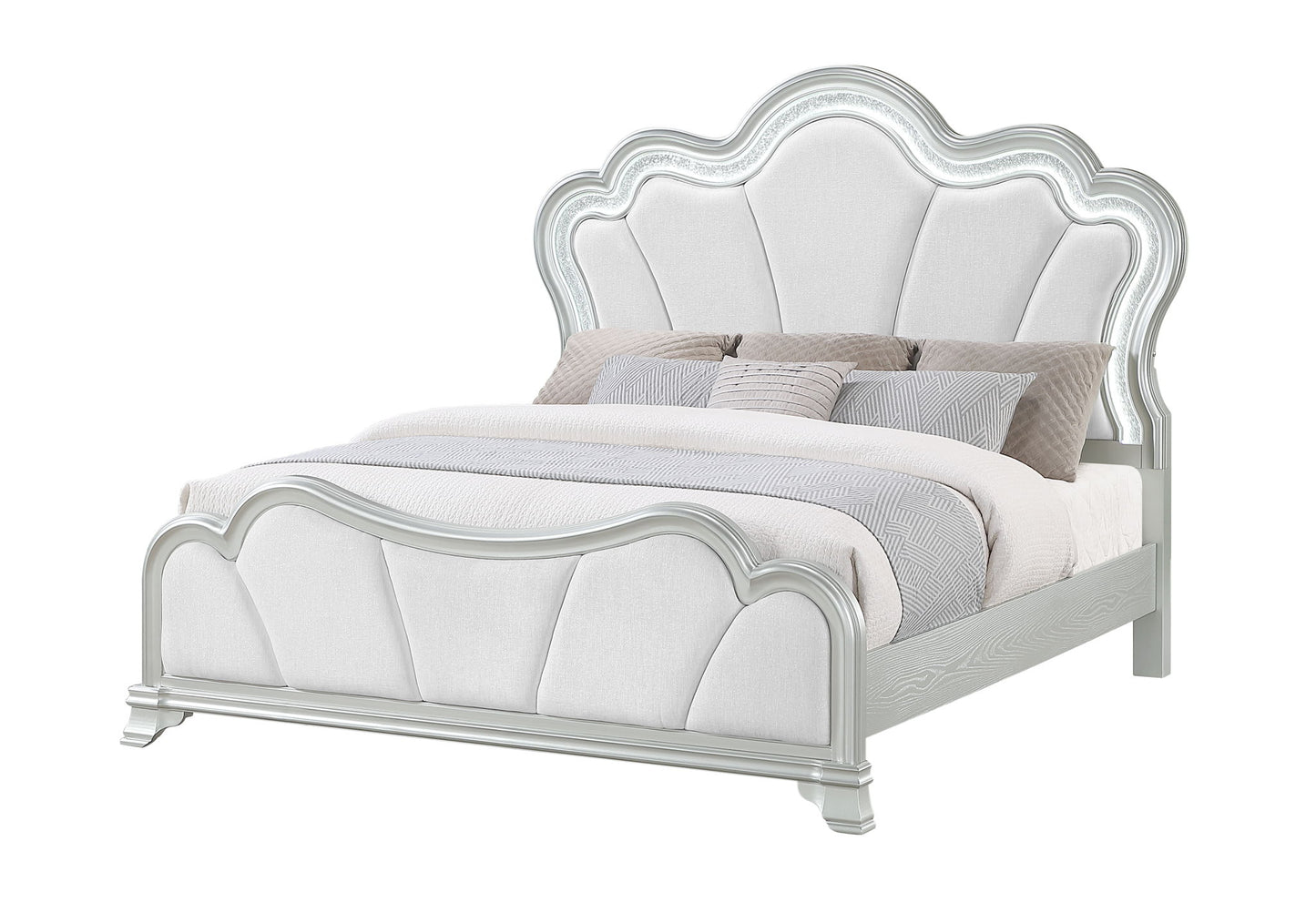 Aria - Queen Bed Footboard - Silver