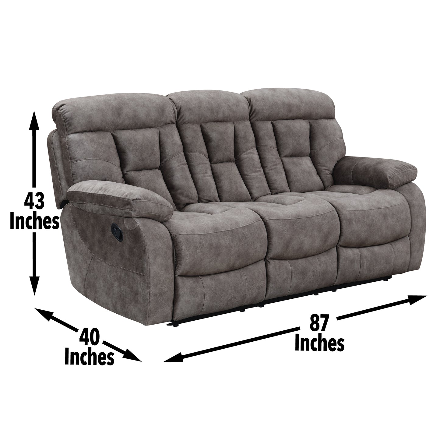 Bogata - Sofa And Loveseat Set - Dark Gray