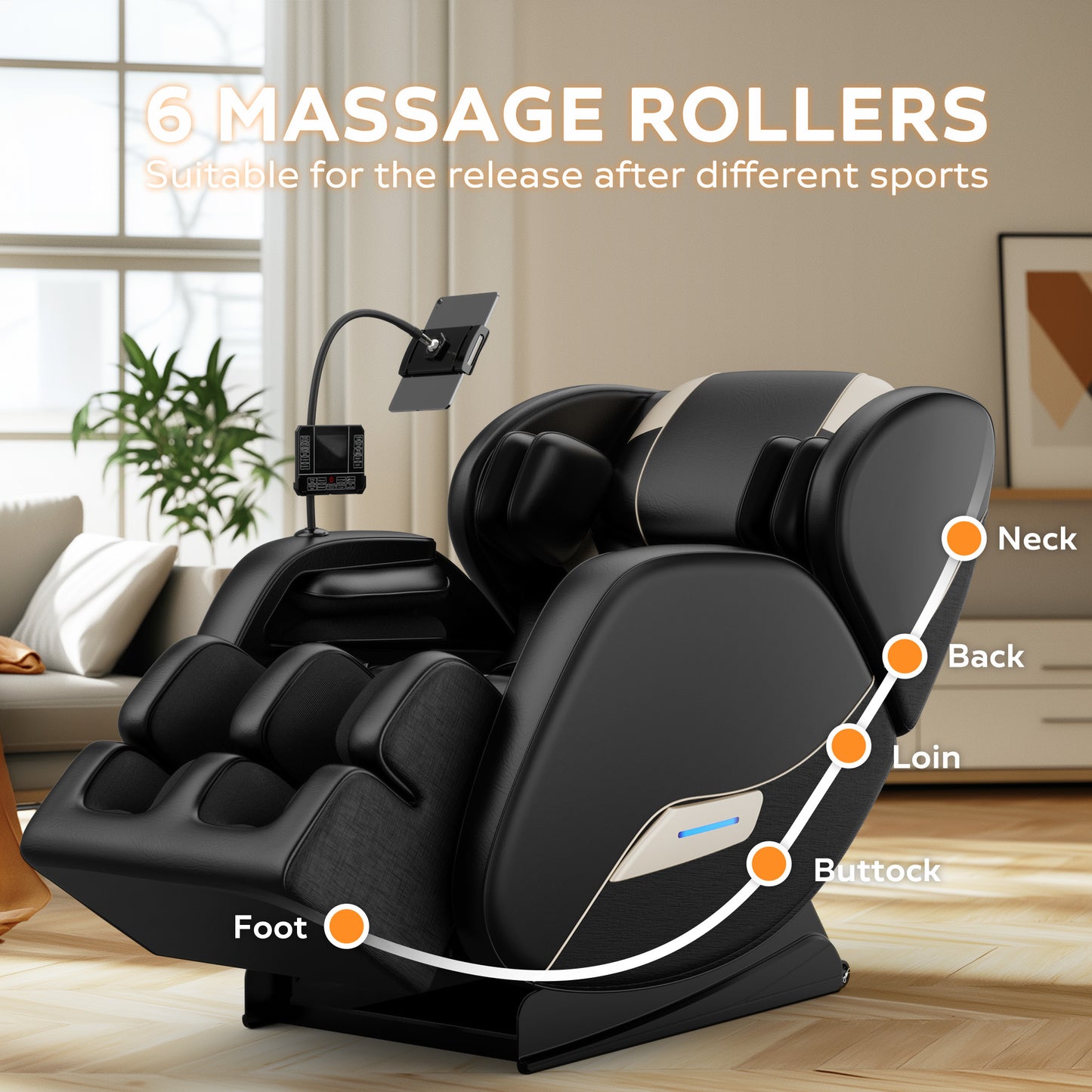 2024 Massage Chair Recliner with Zero Gravity with Full Body Air Pressure