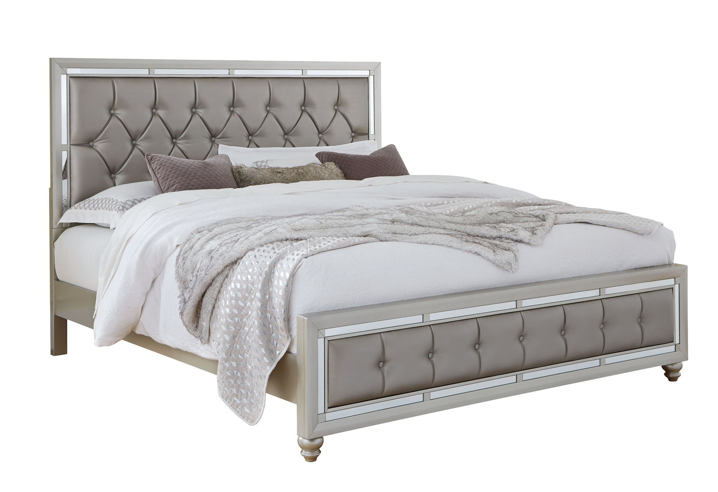 Riley - Queen Bed Footboard - Silver
