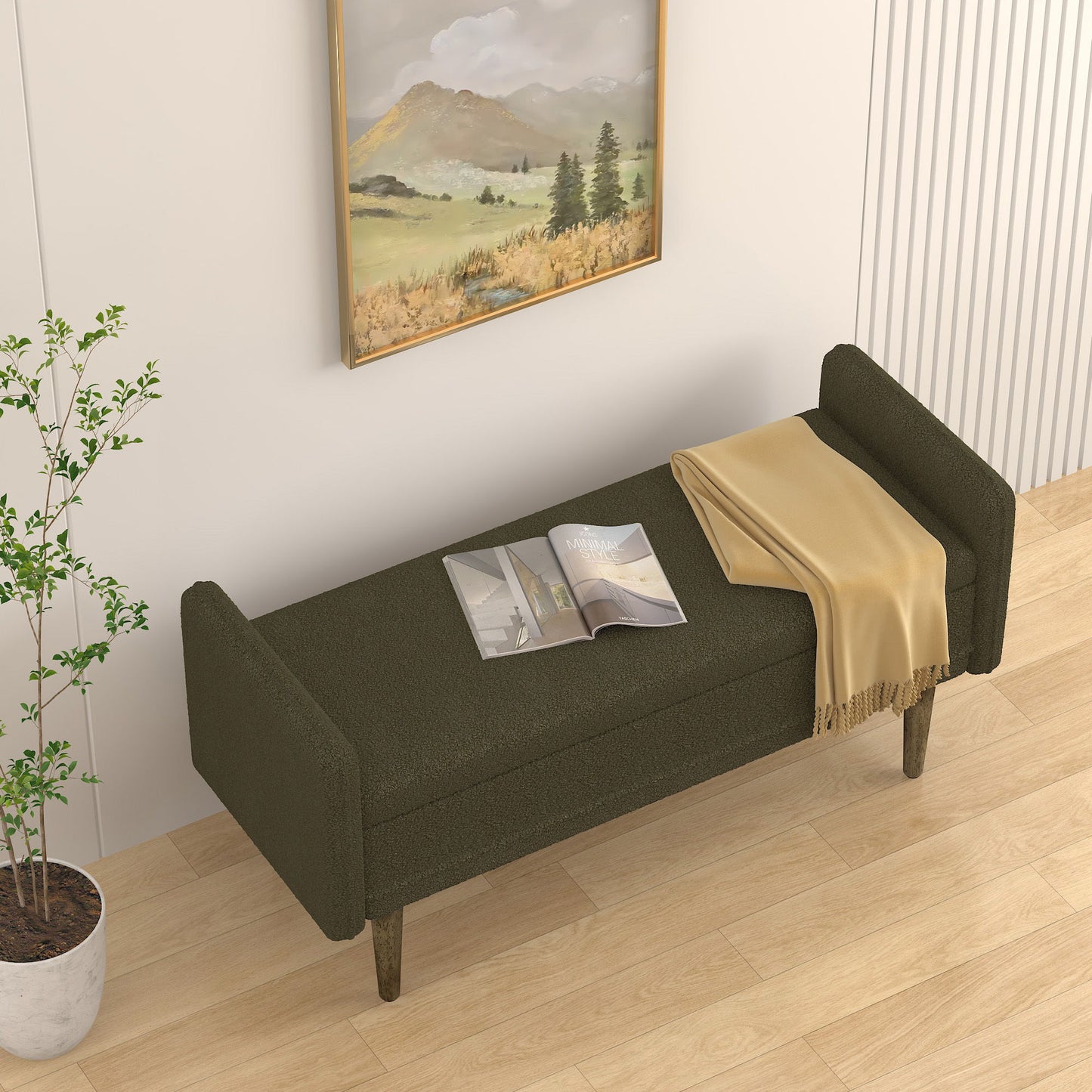 Teddy Velvet Storage Stool With Storage Space For Apartments