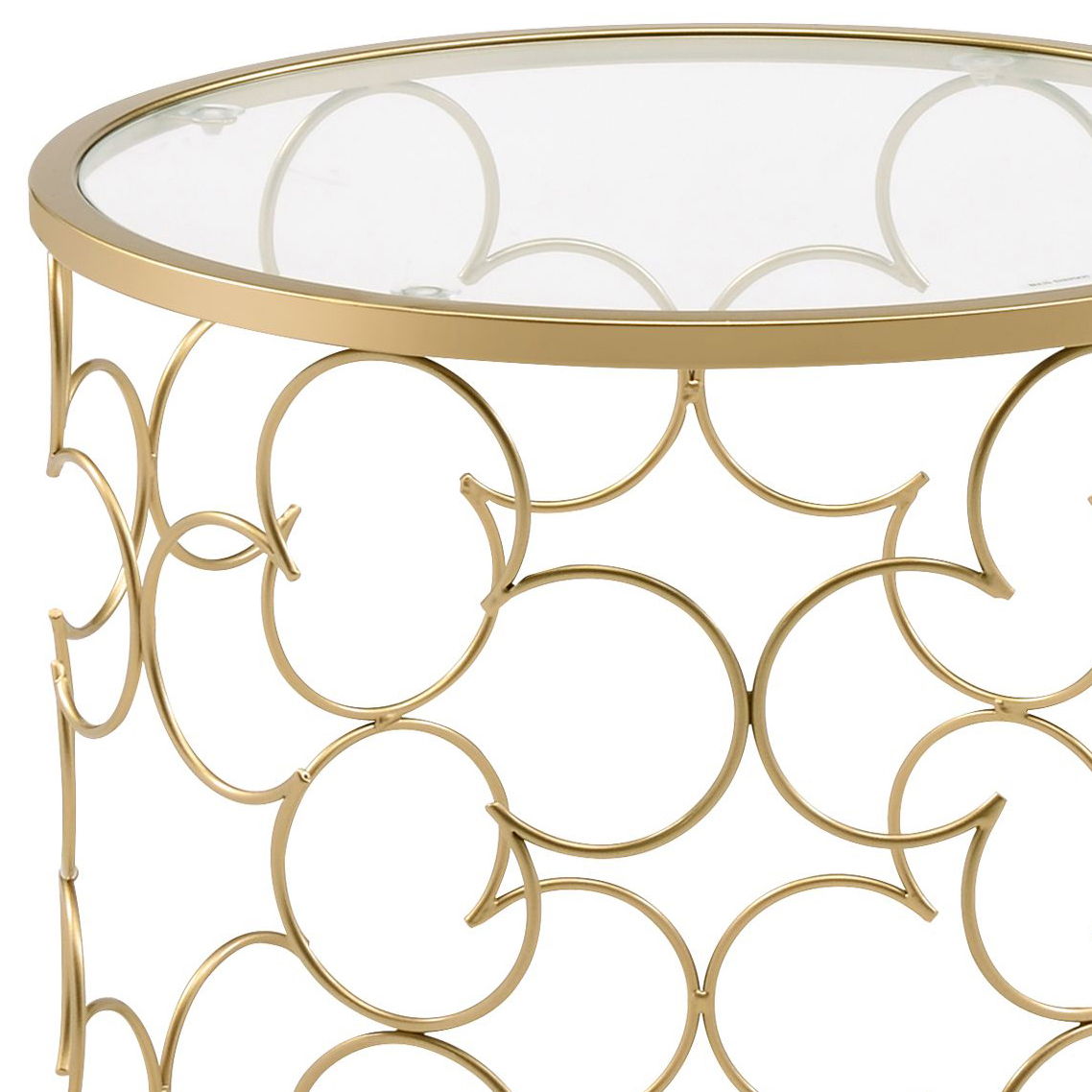 Flowie - Clear Glass Top Nesting Table - Gold