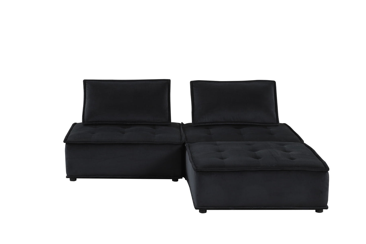 Anna - Velvet Sectional Sofa Ottoman