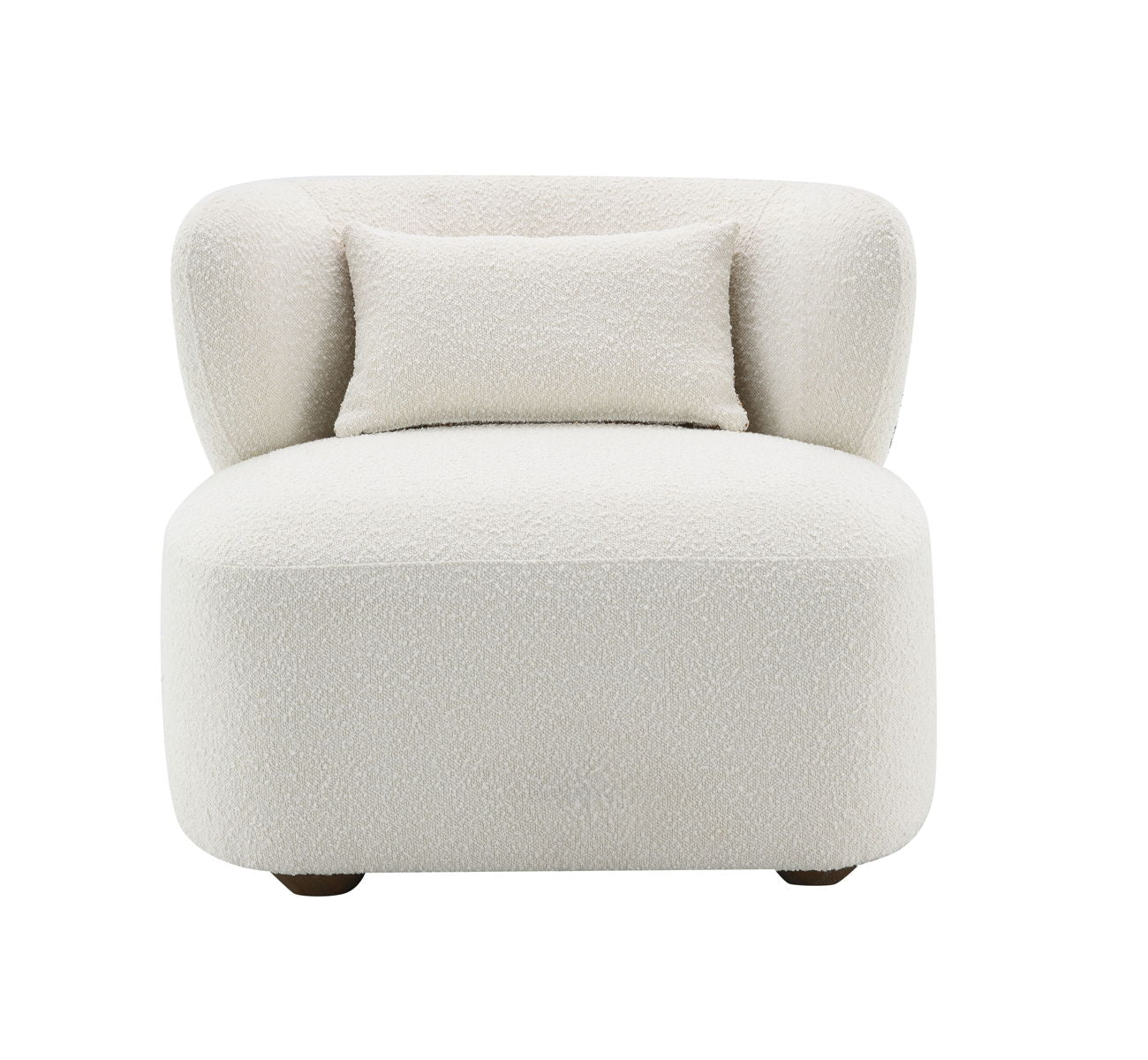 Darius - Boucle Accent Chair With Toss Pillow - Beige