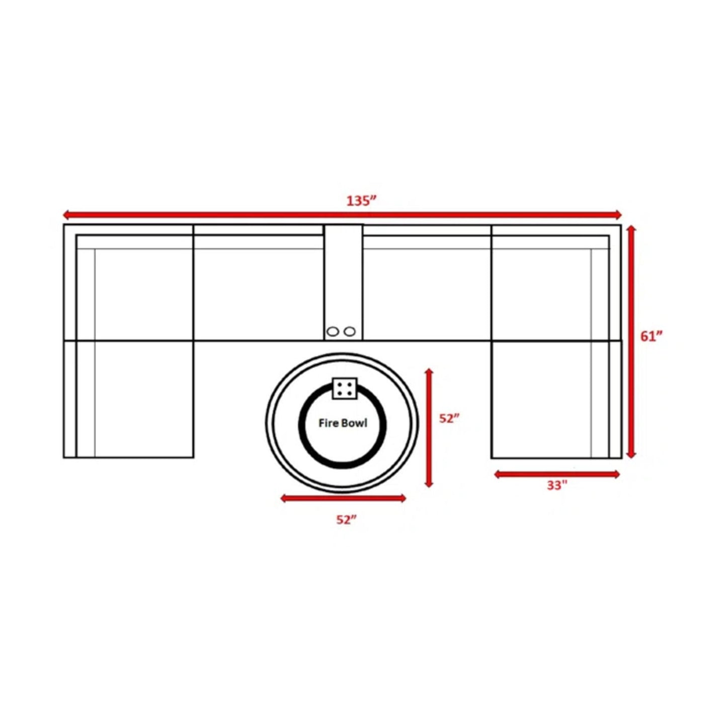 Rattan Patio Set With Comfortable Cushions And Fire Pit