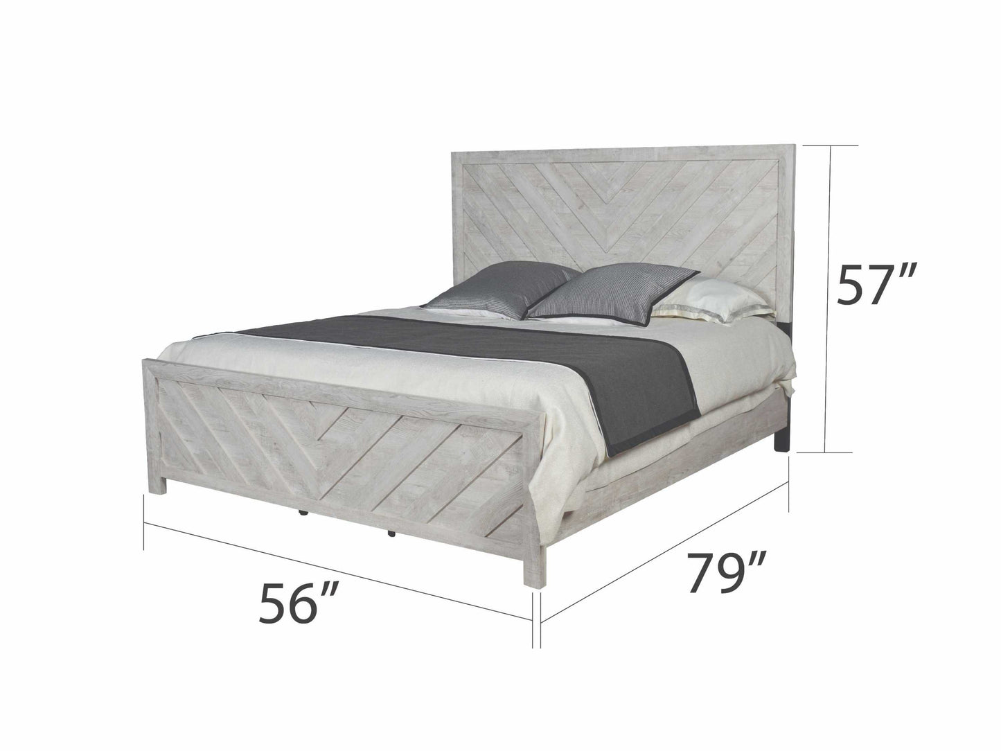 Full 5PC Modern Style Storage Bedroom Set Made with Wood in Gray