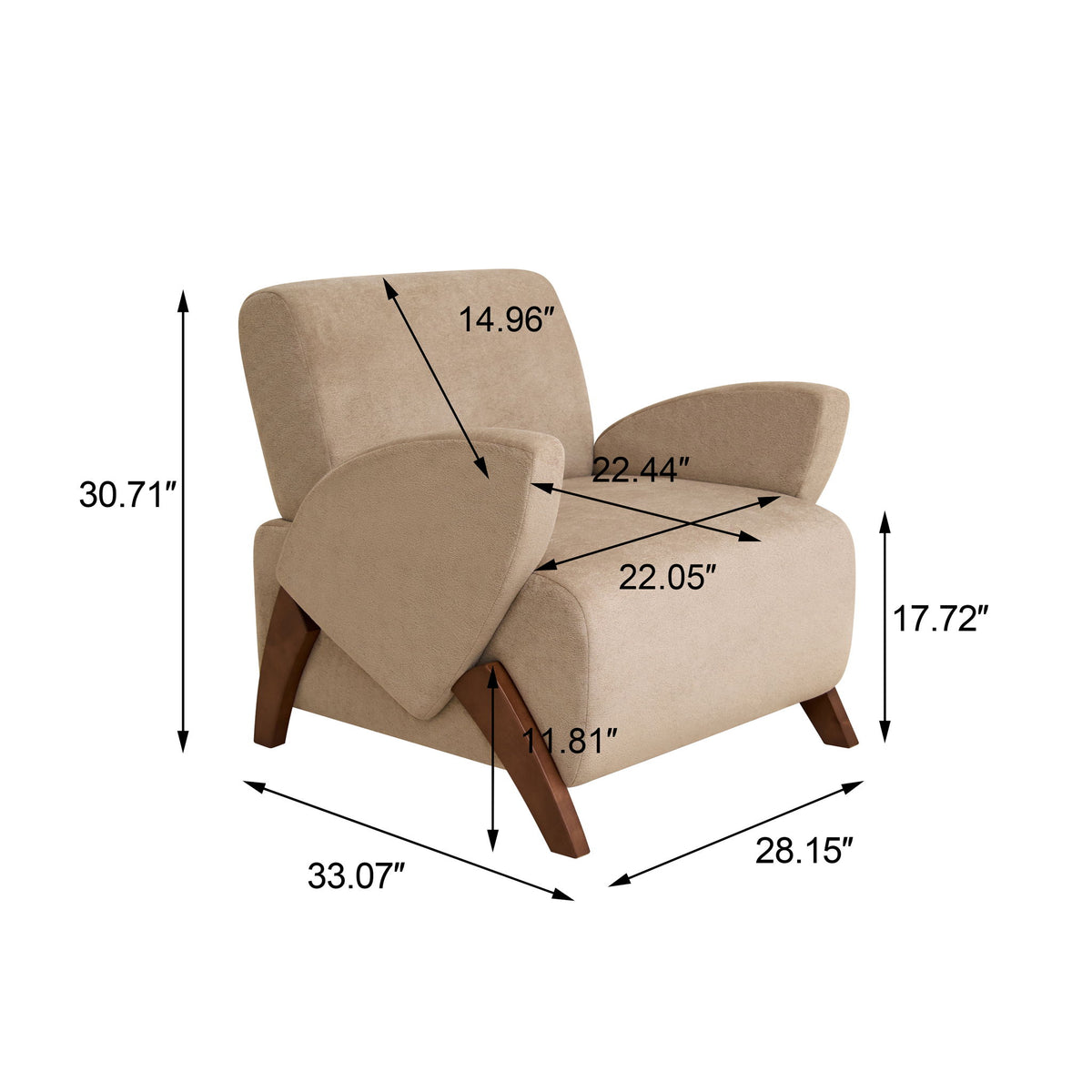 Lounge Accent Chair For Living Room - Beige Coffee