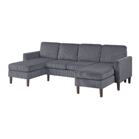 Sectional Set With Dual Chaises And Square Arms