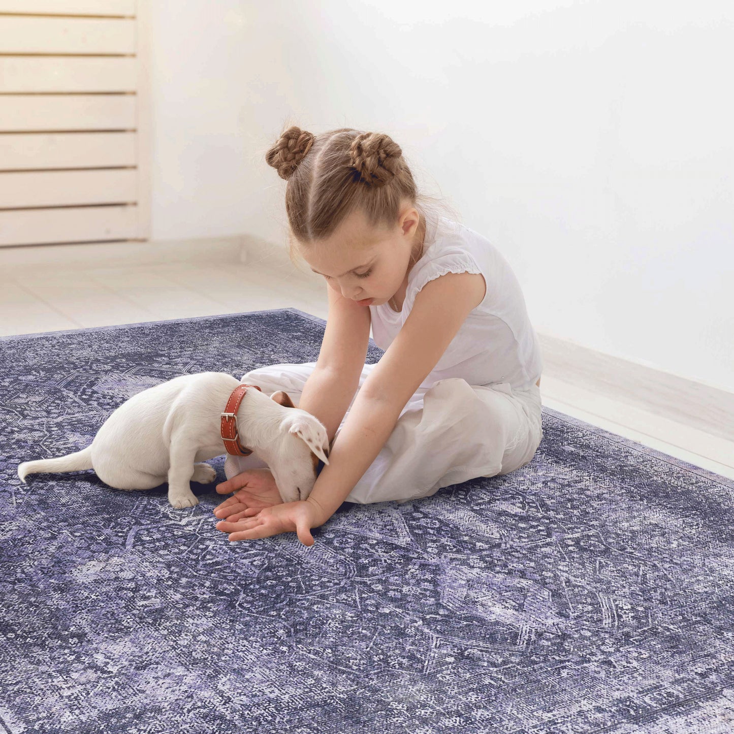 2' x 3' Machine Washable Area Rugs, Low-Pile, Non-Slip, Non-Shedding, Foldable, Kid & Pet Friendly - Anthracite