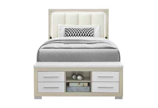 Emma - Full Bed Footboard And Slats - Natural / White