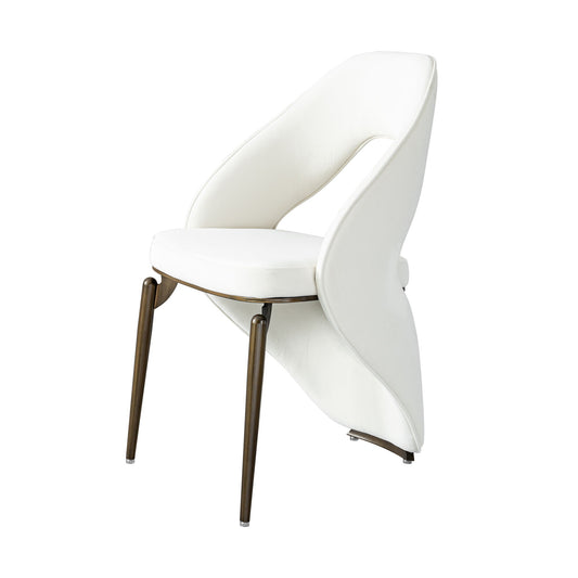 Dining Chair With Open Back Design Upholstery - Ancient White