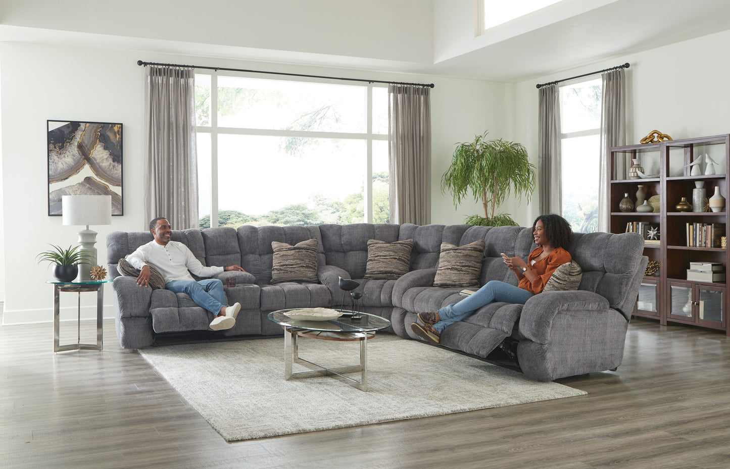 Ashland - Reclining Sectional With 4 Lay Flat Reclining Seats