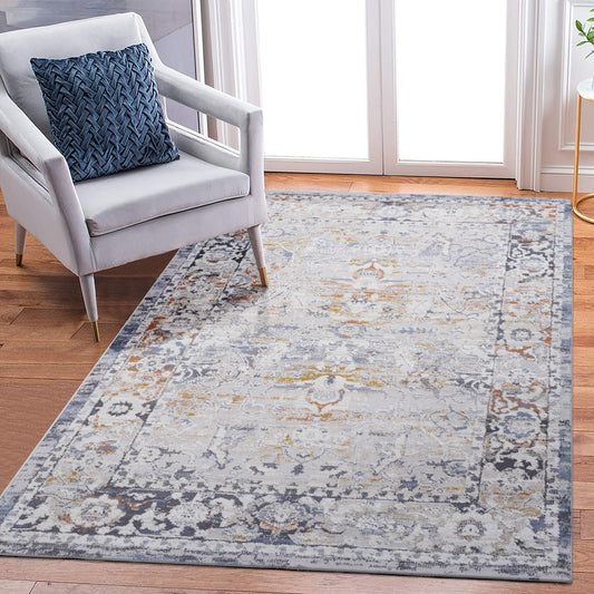 Traditional Non-Shedding Stain Resistant Area Rug