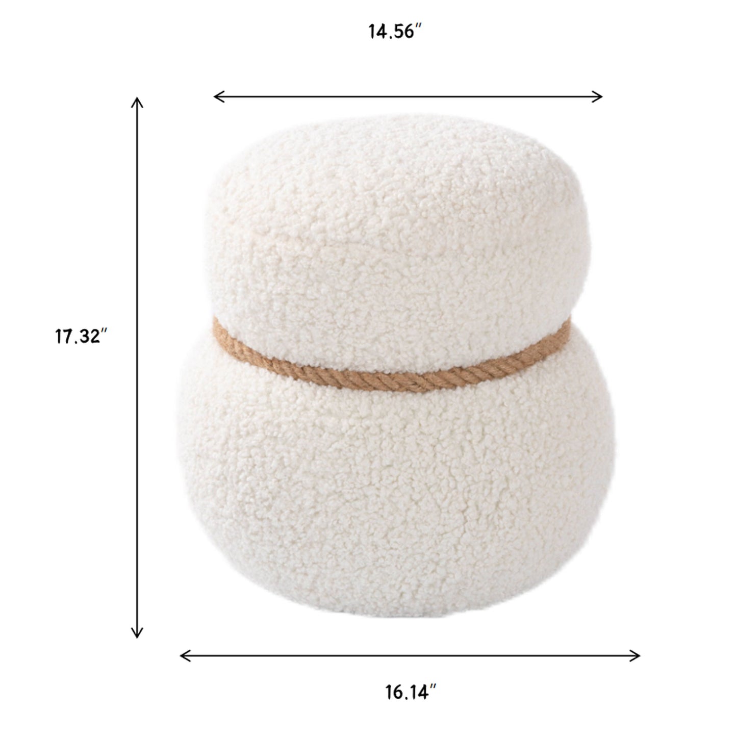 Snowman Stool With Cushion And Solid Wood Frame