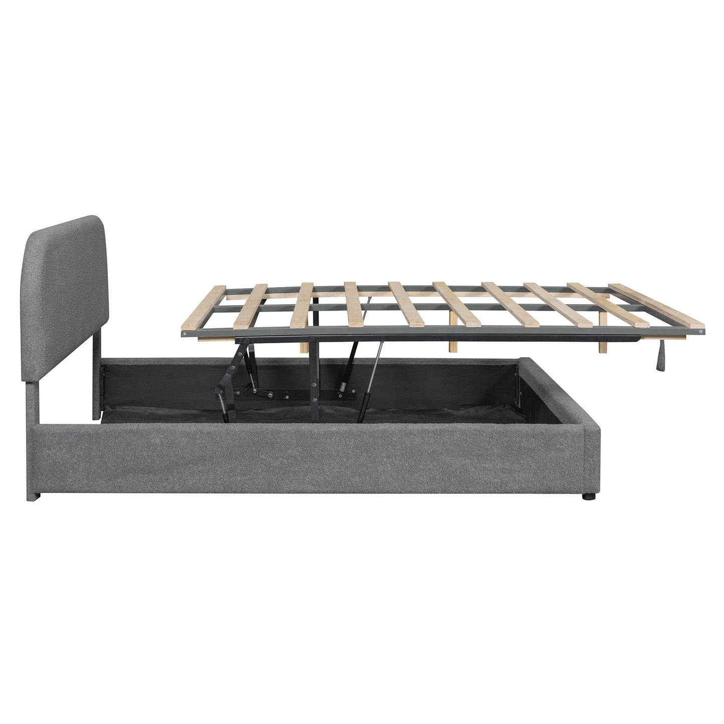 Upholstered Platform Bed With Hydraulic Storage System
