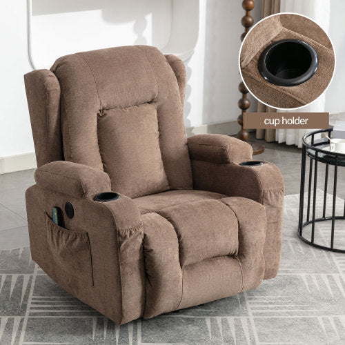 Power Lift Recliner Chair Recliners for Elderly with Heat and Massage Recliner Chair for Living Room with Infinite Position and Side Pocket,USB Charge Port(BROWN)