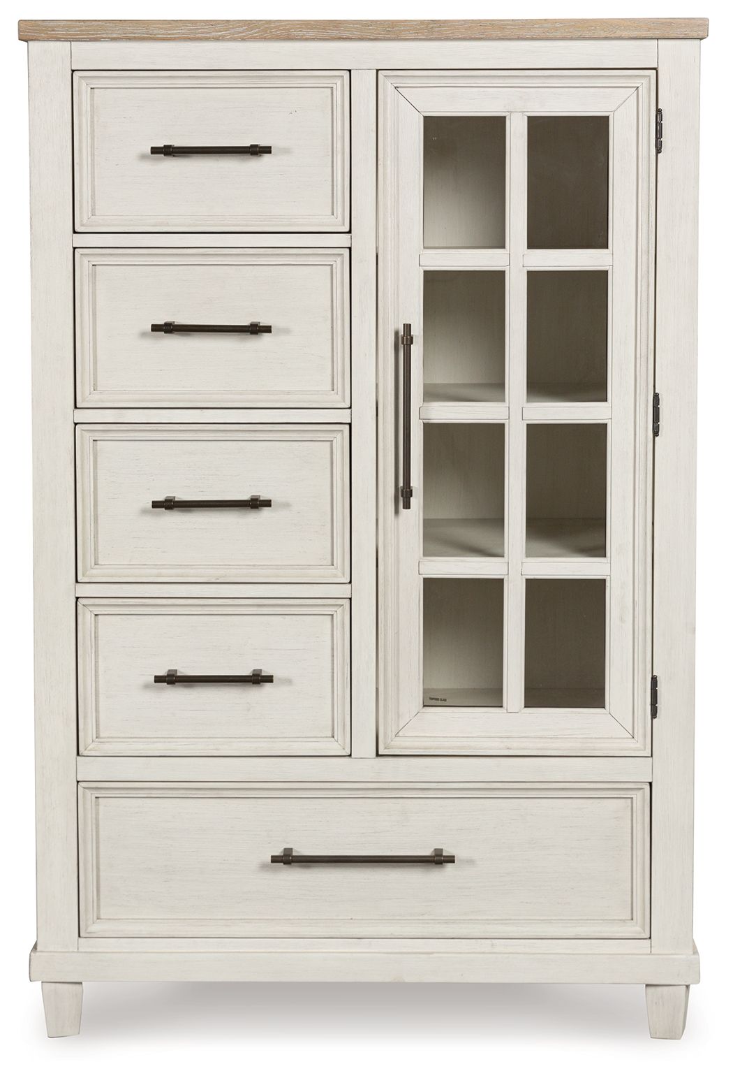 Shaybrock - Door Chest - Antique White / Brown