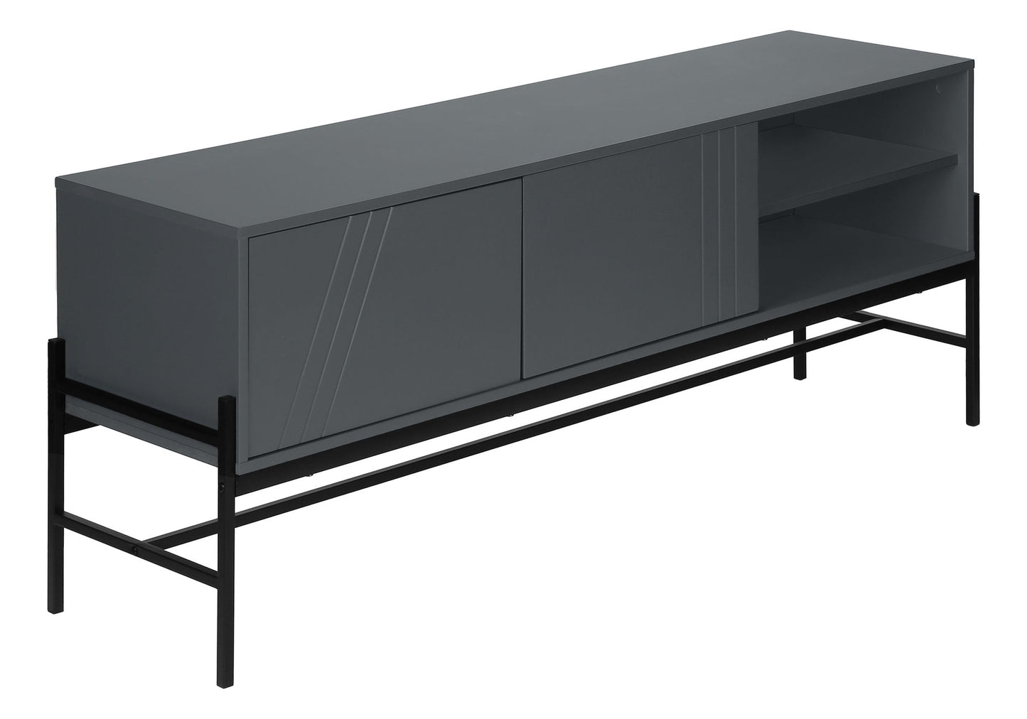 TV Stand, Console, Media Entertainment Center, Storage Cabinet, Contemporary Convenient Design - Gray