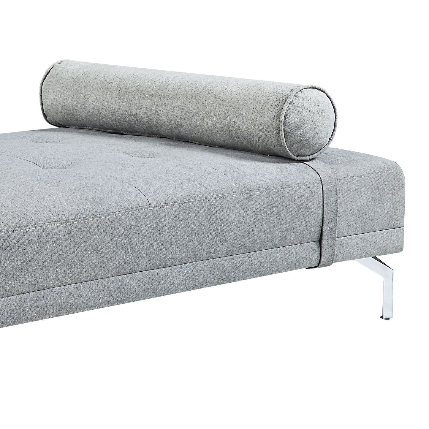 Quenti - Velvet Sofa Bed With Pillow - Gray