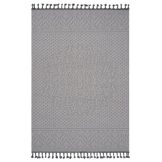Guros - 6' X 9' Medallion Indoor / Outdoor Area Rug - White