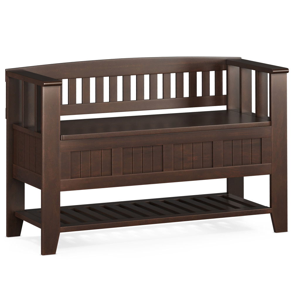 Acadian - Entryway Storage Bench With Shelf - Brown